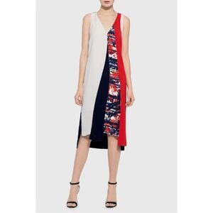 Sachin & Babi Boca Chica Geo Contrast Colorblock Pattern Vneck Dress Sz 4